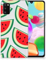 Telefoon Hoesje Geschikt voor Samsung Galaxy A41 Hoesje Bumper Doorzichtig Watermelons