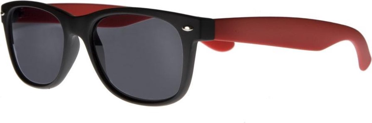 Icon Eyewear TBR013 Zonneleesbril WF +1.00 - Mat zwart met rode temples