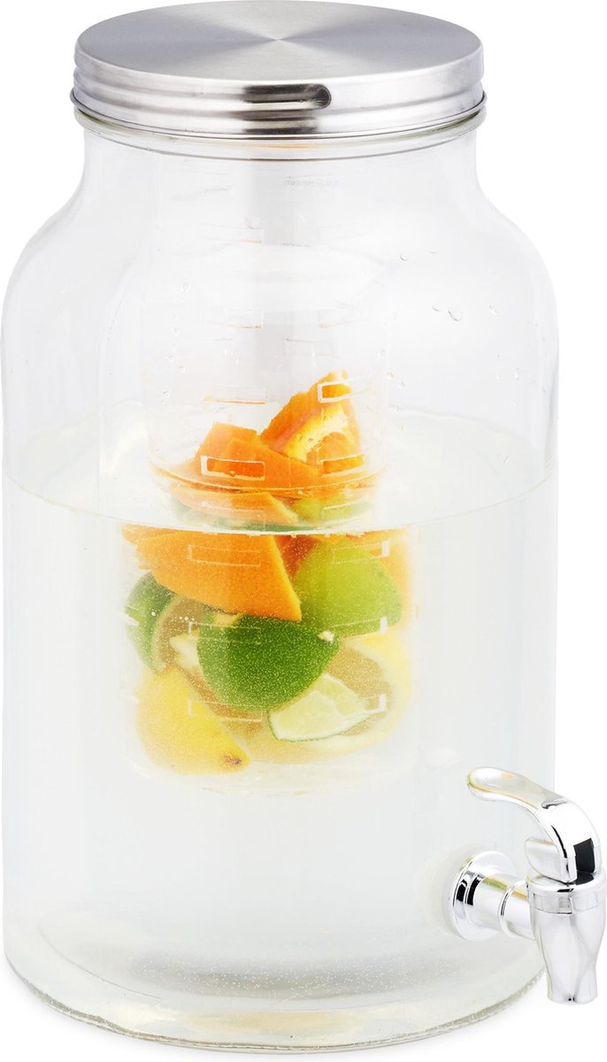 Relaxdays drank dispenser met kraantje - 6 l  limonadetap - sapdispenser - water dispenser - Relaxdays