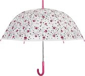Perletti Paraplu Rozen Automatisch Dames 61 Cm Fiberglas Transparant Roze