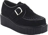 Creeper-118 with buckle and woven detail suede black - (EU 39 = US 9) - Demonia