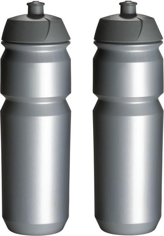2 x Tacx Shiva Bidon - 750 ml - Zilver - Drinkbus - Tacx
