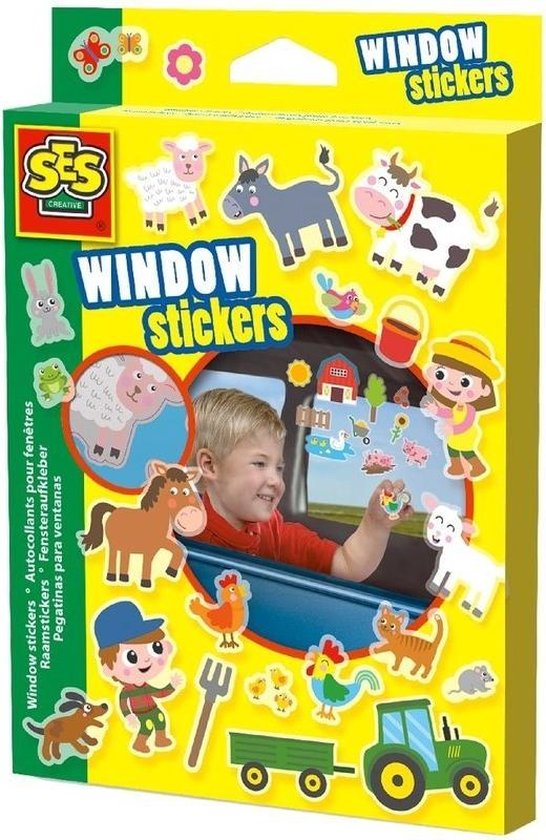 Gekleurde boerderij autoraam stickers - set van 114 stuks - speelgoed | bol.com