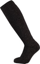2 Paar thermo kniekousen voor dames antraciet/donkergrijs 36/41 - Wintersport kleding - Thermokleding - Winter knie kousen - Thermo sokken