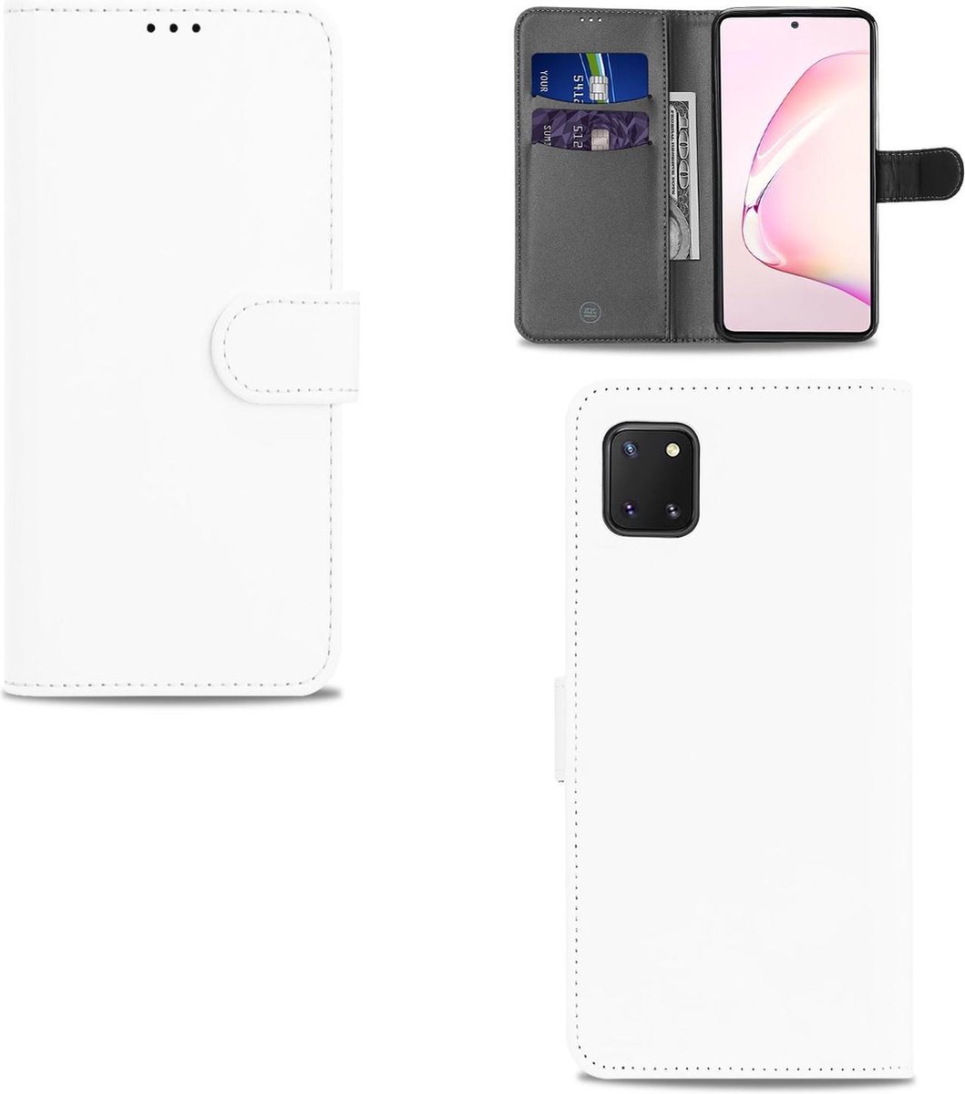 Bookcase Galaxy Note 10 Lite Hoesje Wit met Pasjeshouder