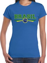 Brazilie / Brasil landen t-shirt blauw dames 2XL