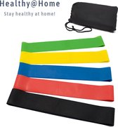 Healthy@Home - 5 Weerstandsbanden - Beginner tot Expert - Fitnessband - Fitness elastiek - Yoga banden