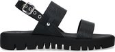 Sacha - Dames - Zwarte leren sandalen - Maat 39