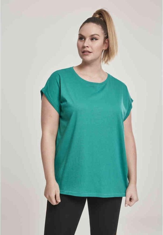 Urban Classics - Extended shoulder Dames T-shirt - 3XL - Groen
