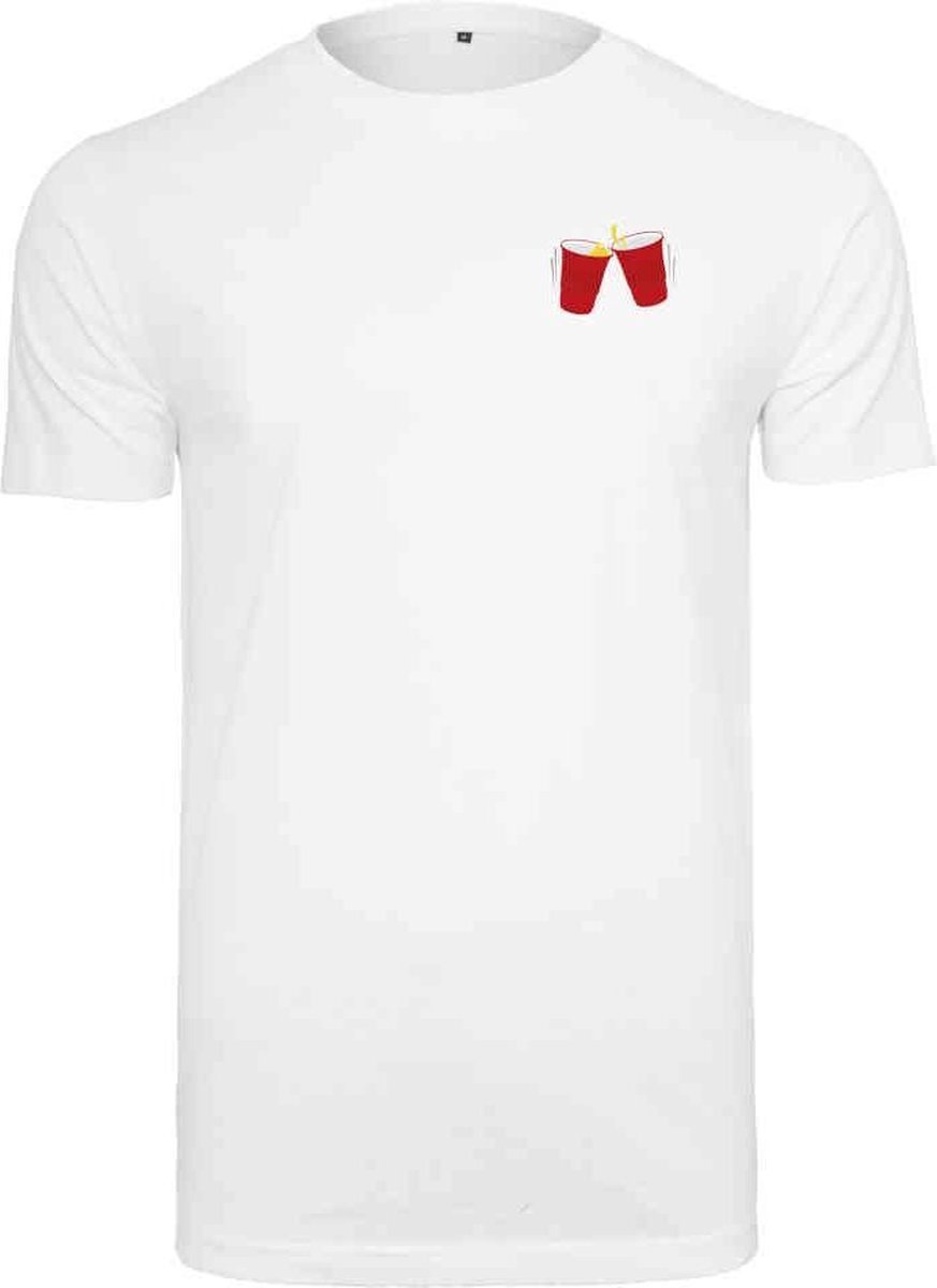Urban Classics Heren Tshirt -XS- Wasted EMB Wit