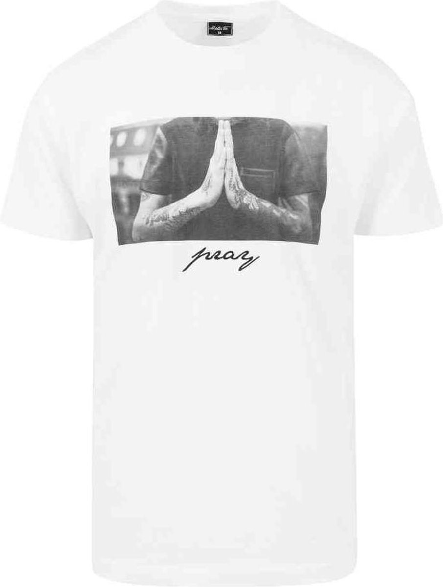 Mister Tee Pray Heren T-shirt 3XL Wit
