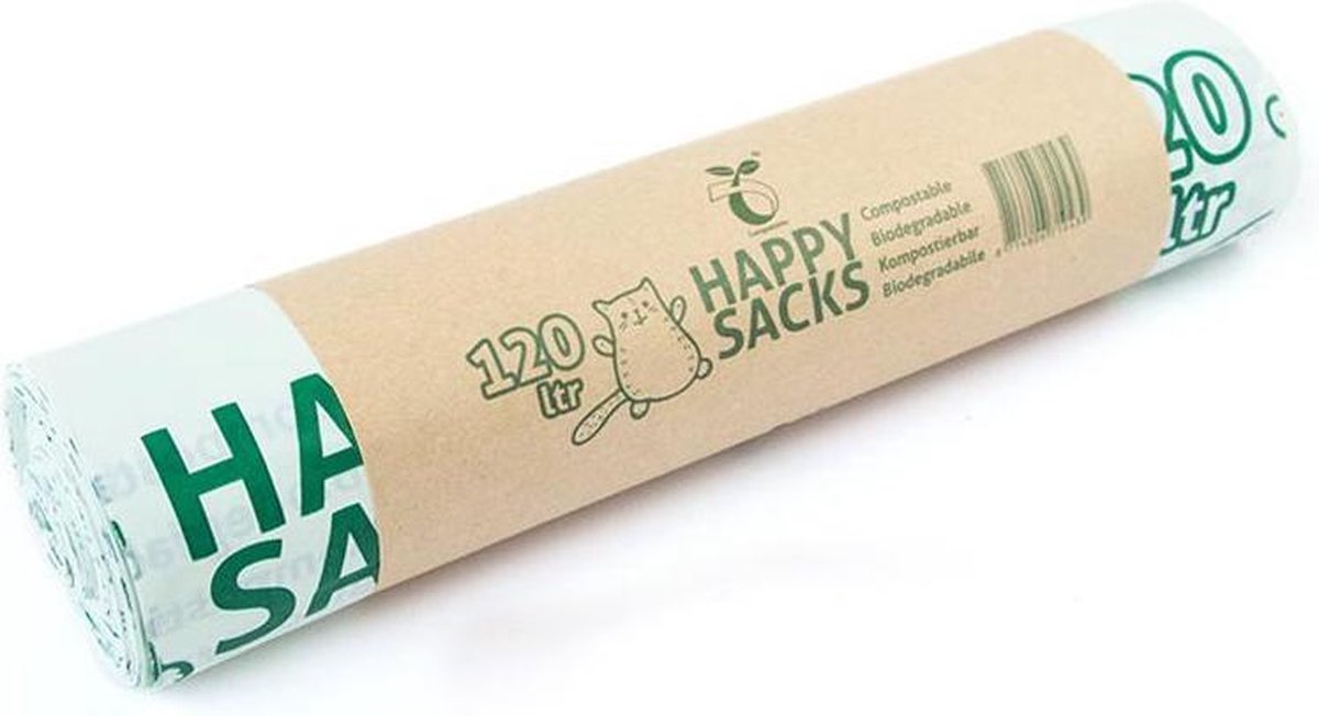 Happy Sacks biozakken 120 liter - Doos 15 rol à 10 stuks