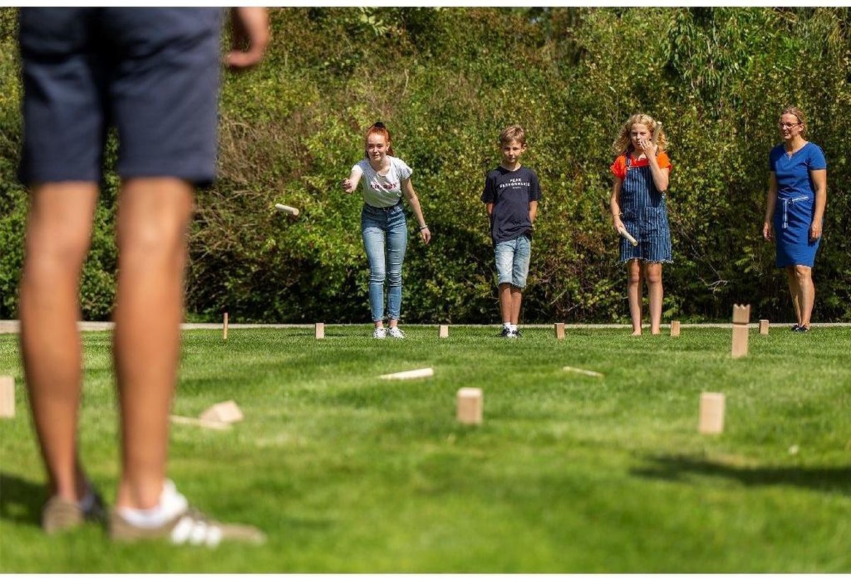Outdoor Play Kubb spel XL -  Speelgoed - Extra grote uitvoering - Geleverd met draagzak - Inclusief spelregels — afbeelding 18