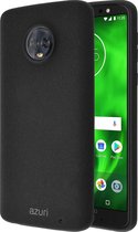 Azuri Motorola Moto G6 Plus hoesje - Zand textuur backcover - Zwart