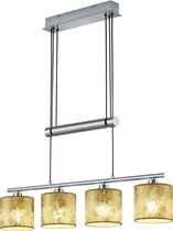 LED Hanglamp - Trion Gorino - E14 Fitting - 4-lichts - Rechthoek - Mat Goud - Aluminium - BSE