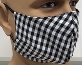 Mondmasker glad | mondkapje 50x wasbaar | brab.bont zwart/wit