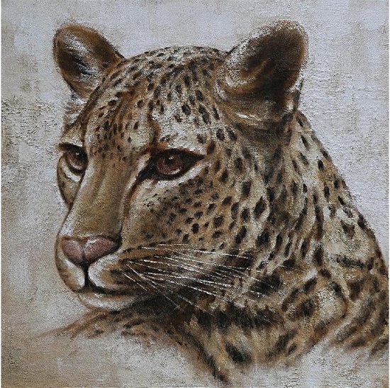 Olie op canvas - Luipaard - 100 cm hoog