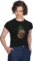 Dancing Days Top -2XL- PINEAPPLE PARTY T-SHIRT Zwart