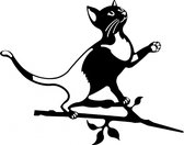 Art Bizniz décoration de jardin Lucky animal chat rouille métal - 326mm de large - 2mm d'épaisseur