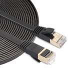 3M Ethernet Netwerk Kabel CAT7 | Gold Plated |  Black / Zwart |  Tot 10GBps |Snelle Platte RJ45 LAN Kabel| Premium Kwaliteit