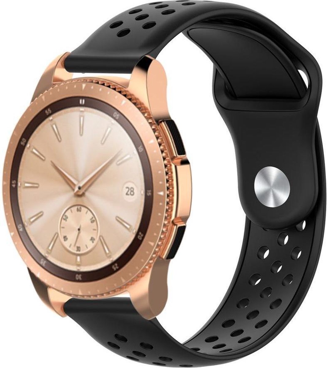 Universeel Smartwatch 20MM Bandje - van Siliconen met Ventilatiegaten - Zwart