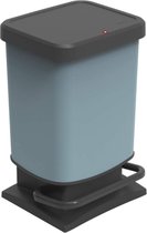 Rotho Paso Afvalbak 20l met deksel, Kunststof (PP gerecycled) BPA-vrij, blauw, 20l (29.3 x 26.6 x 45.7 cm)