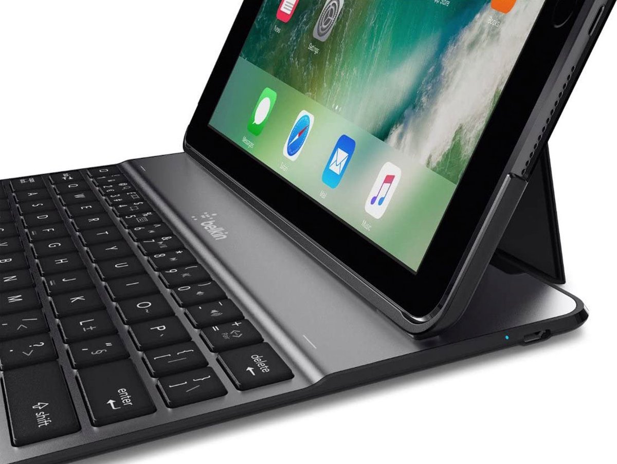 converteerbaar plan Brullen Belkin QWERTY tablethoes met toetsenbord voor de Apple iPad Air 1, iPad ( 2017) en iPad... | bol.com