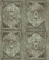 Horizons barok panelen groen (ornament vliesbehang, groen)