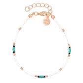 Mint15 Armband 'Surf Beads Bracelet - Emerald' - Roségoud