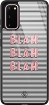 Samsung S20 hoesje glass - Blah blah blah | Samsung Galaxy S20 case | Hardcase backcover zwart