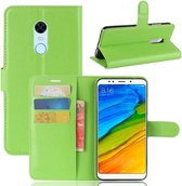 Voor Xiaomi Redmi 5 Plus Litchi Texture Horizontal Flip Leather Case met houder & kaartsleuven & portemonnee (groen)