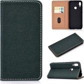 Voor Huawei P Smart (2019) Effen kleur Mat Magnetische Horizontale Flip Leren Case met Kaartsleuven & Houder (Groen)