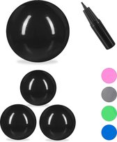 Relaxdays 4x fitnessbal 55 cm - pompje - gymbal - zitbal - yogabal - pilatesbal - zwart