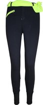 Rijbroek Rider Pro Lana met sjaal dames - D.blauw/Lime, 36