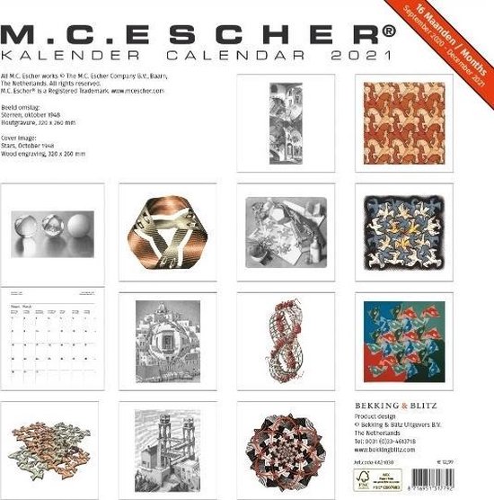 M.C. Escher maandkalender 2021 - Bekking & Blitz