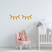 Muursticker Wimpers -  Goud -  30 x 7 cm  -  baby en kinderkamer  alle - Muursticker4Sale