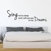 Muursticker Sing Me To Sleep -  Lichtbruin -  80 x 21 cm  -  slaapkamer  engelse teksten  alle - Muursticker4Sale