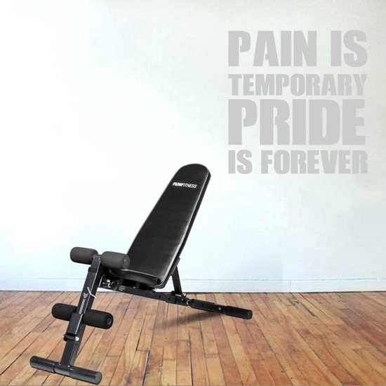 Sticker Muursticker Pain Is Temporary Pride Is Forever - Argent - 120 x 120 cm - Muursticker4Sale