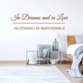 Muursticker Nothing Is Impossible -  Bruin -  160 x 45 cm  -  engelse teksten  slaapkamer  alle - Muursticker4Sale