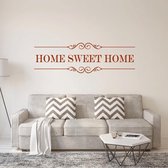 Muursticker Home Sweet Home -  Bruin -  160 x 48 cm  -  woonkamer  alle muurstickers  engelse teksten - Muursticker4Sale