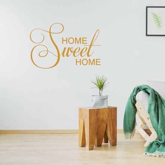 Muursticker Home Sweet Home - Goud - 100 x 67 cm - woonkamer alle