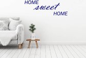 Muursticker Home Sweet Home - Donkerblauw - 120 x 46 cm - woonkamer engelse teksten