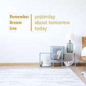 Muursticker Remember -  Goud -  120 x 34 cm  -  engelse teksten  slaapkamer  alle - Muursticker4Sale