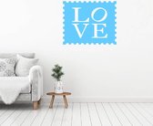 Muursticker Love - Lichtblauw - 60 x 48 cm - woonkamer engelse teksten
