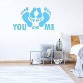 Muursticker You And Me -  Lichtblauw -  120 x 66 cm  -  engelse teksten  slaapkamer  alle - Muursticker4Sale
