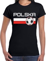 Polska / Polen voetbal / landen t-shirt zwart dames M