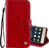 Voor Huawei P9 Lite Business Style Oil Wax Texture Horizontal Flip Leather Case met houder & kaartsleuven & portemonnee (rood)