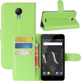 Voor Wiko Jerry 2 Litchi Texture horizontale flip lederen tas met houder & kaartsleuven & portemonnee (groen)
