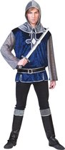 Funny Fashion - Middeleeuwse & Renaissance Strijders Kostuum - Midlands Ridder Kostuum Man - Blauw - Maat 48-50 - Carnavalskleding - Verkleedkleding