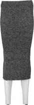 Pieces lange grijs gemeleerde knit rok - Maat S